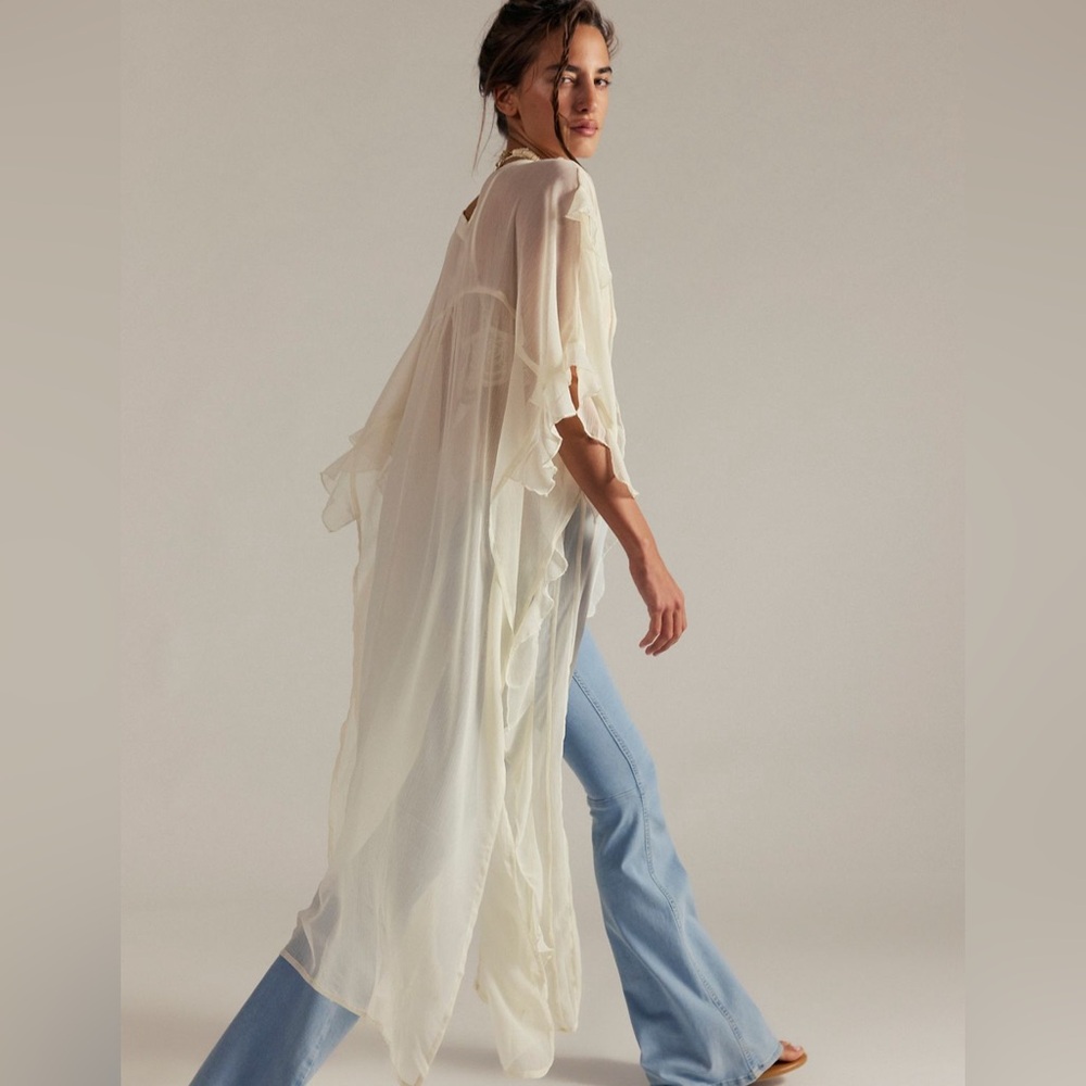 Free People Winter Valley Kimono in Ivory